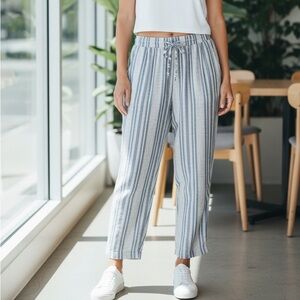 American Eagle Outfitters Blue and White Striped Pants